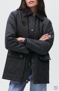 MANGO TEEN Waxed Effect Cotton Blend Jacket
