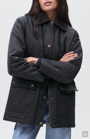 MANGO TEEN Waxed Effect Cotton Blend Jacket