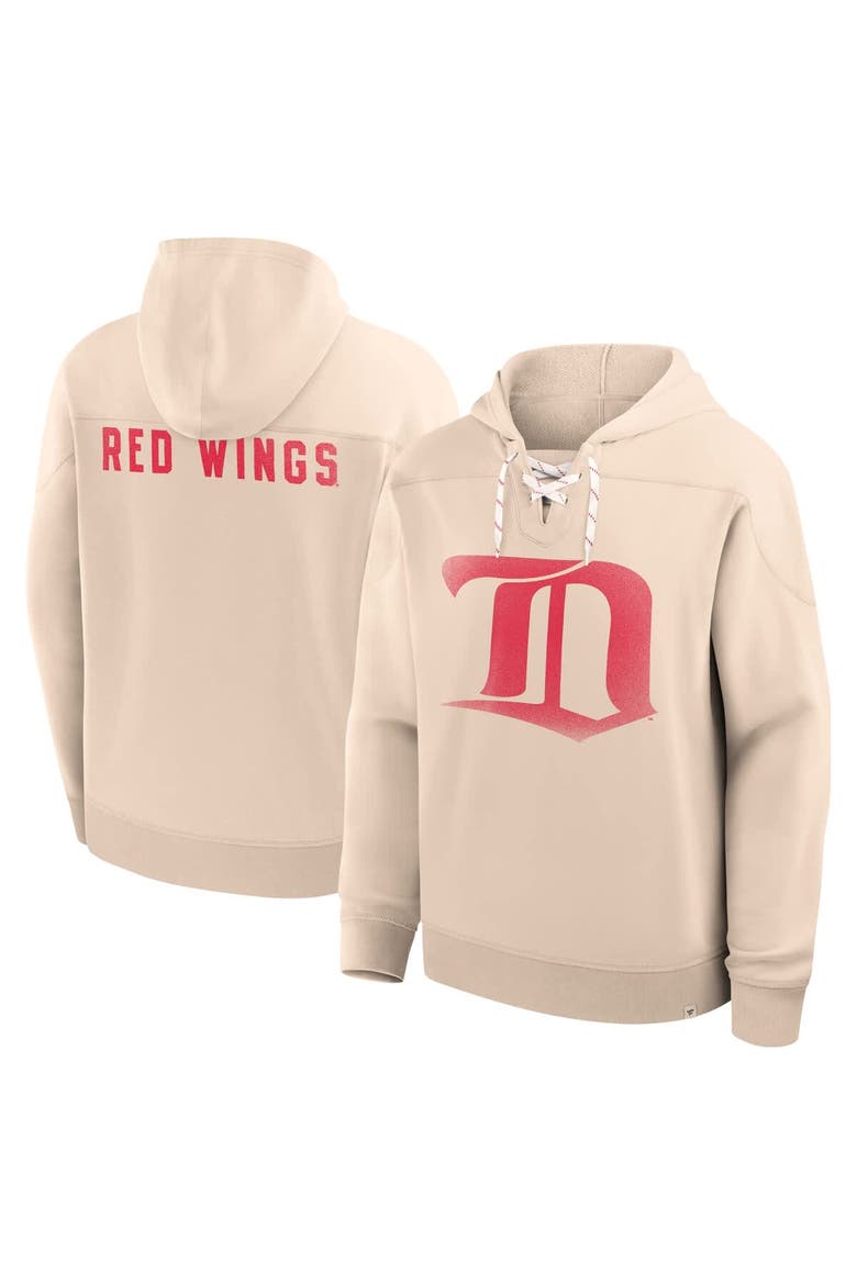 Men's Fanatics Cream Detroit Red Wings Vintage Hoodie, Main, color, Cream