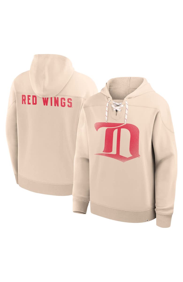 FANATICS Men's Fanatics Cream Detroit Red Wings Vintage Hoodie, Main, color, Cream
