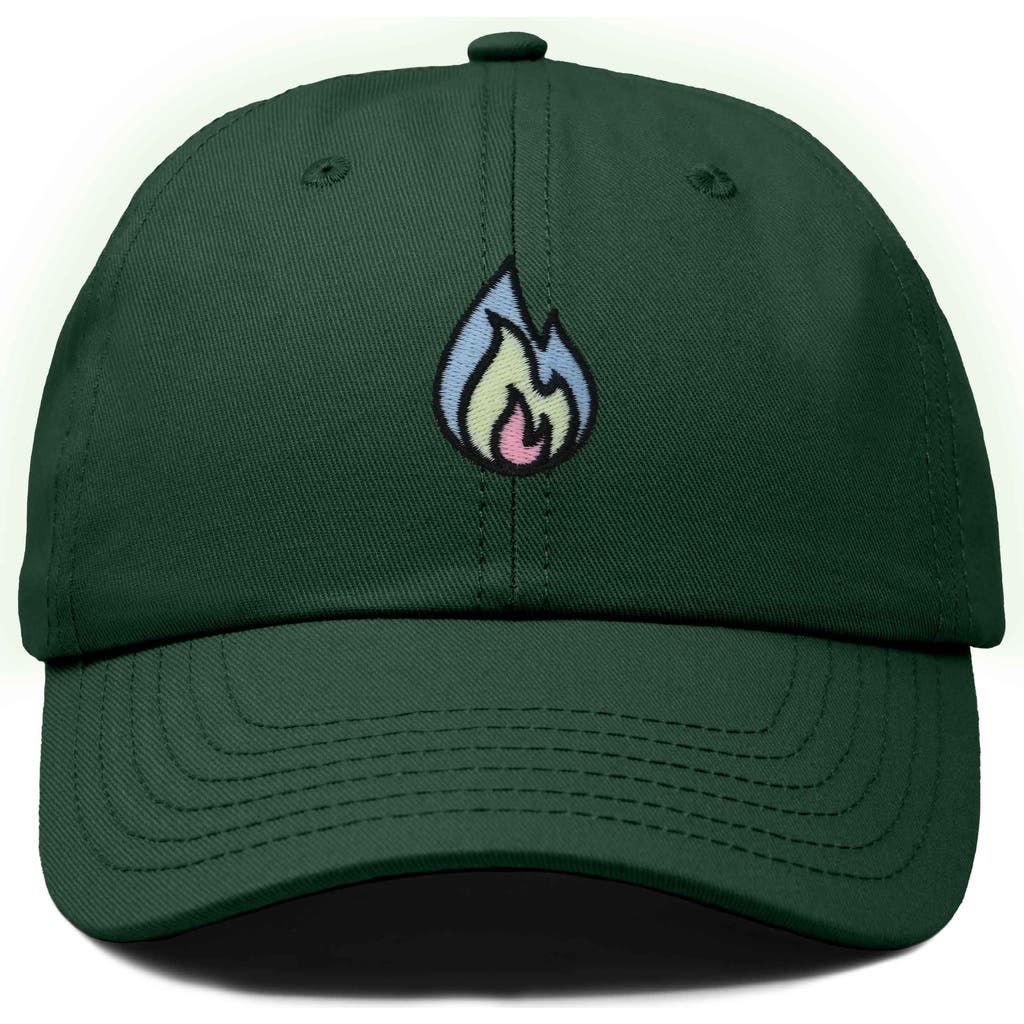Dalix Fire Dad Hat In Dark Green