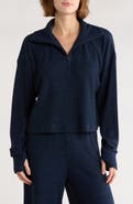 90 DEGREE BY REFLEX Brooklyn Rebel Rib Knit Half Zip Sweatshirt