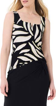 NIC+ZOE Breezy Leaves Notched Neck Shell