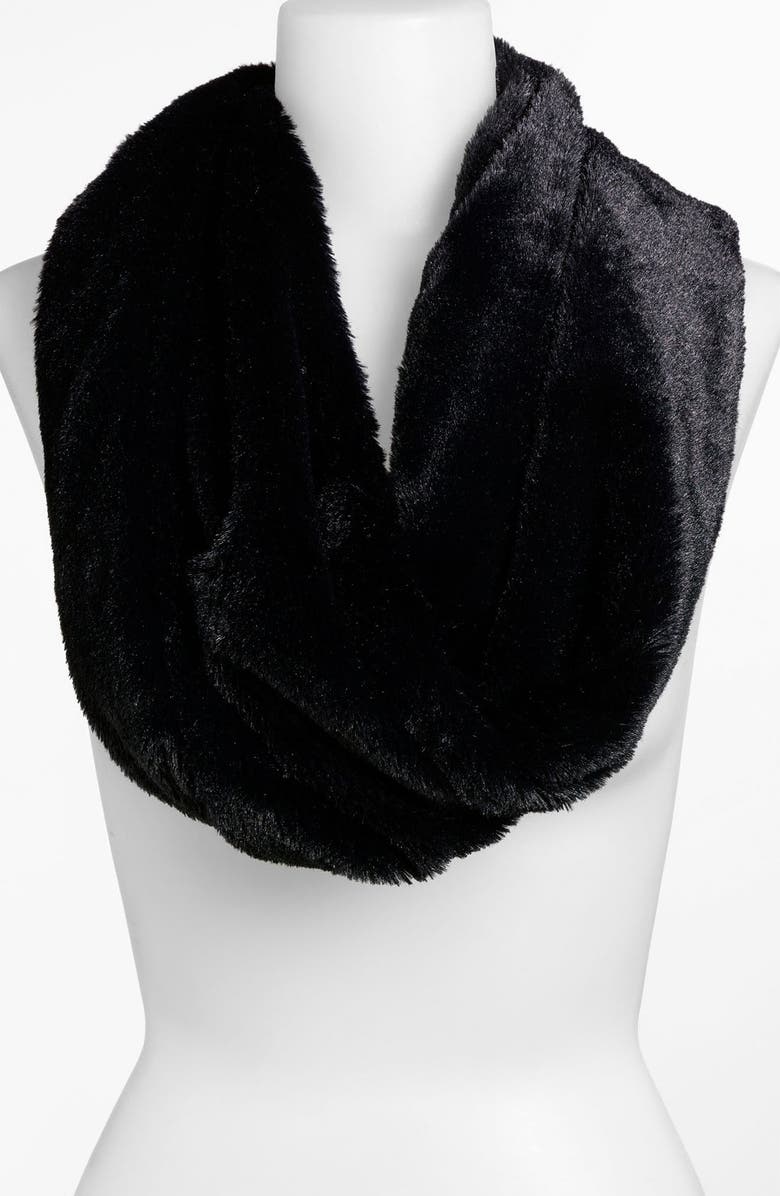Lulu Lush Faux Fur Circle Scarf, Main, color, 