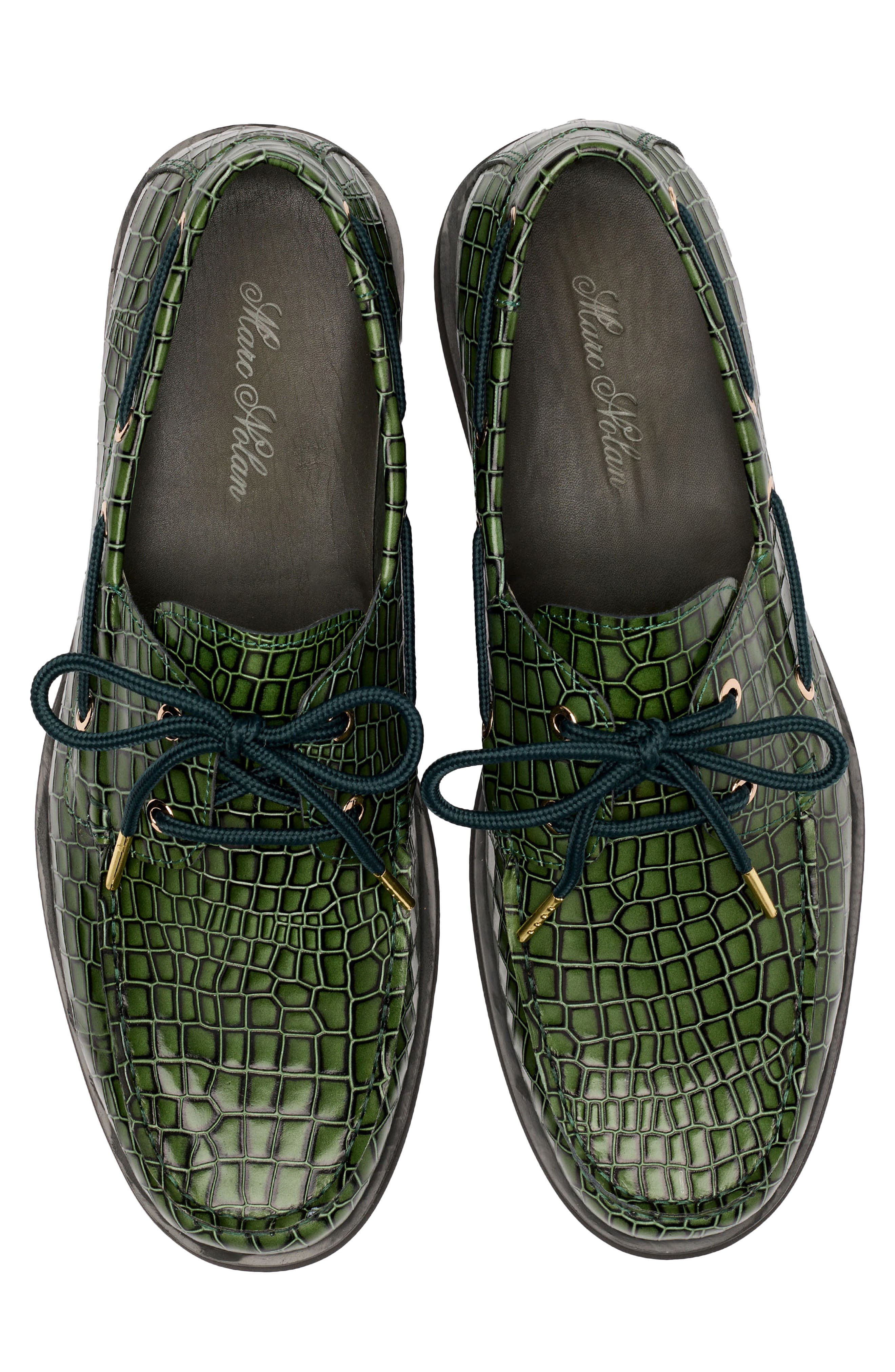 MARC NOLAN Capri Boat Shoe, Alternate, color, Green Croc