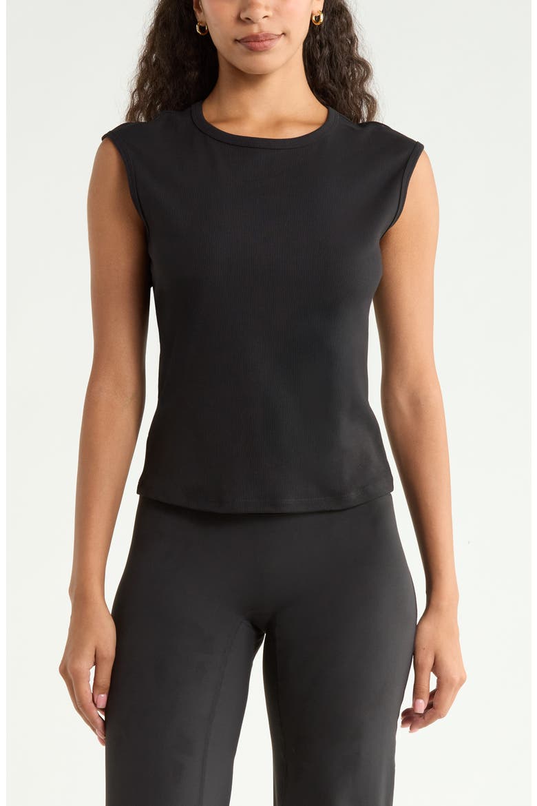 Rib Crewneck Tank, Main, color, BLACK