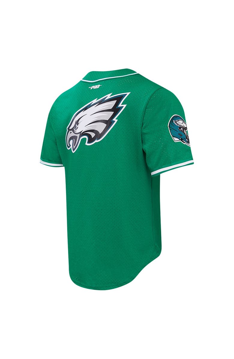 PRO STANDARD Men's Pro Standard Jalen Hurts Kelly Green Philadelphia Eagles Mesh Button-Up Baseball Jersey, Alternate, color, Kelly Green