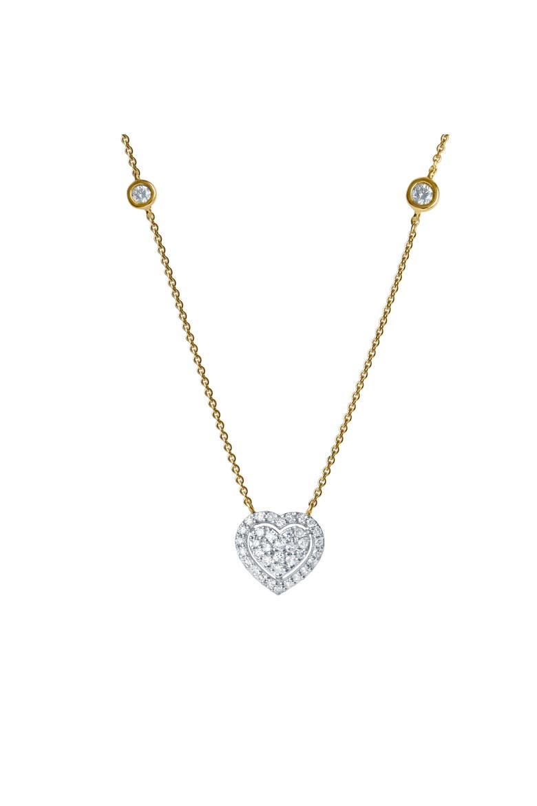 Mira Heart Diamond Necklace in 14K Gold, Main, color, 14K Yellow Gold