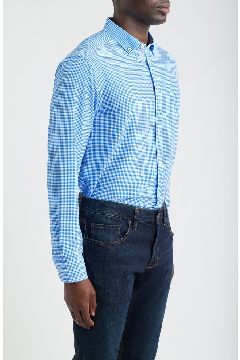XC+™ Performance Game Day Gingham Button-Up Shirt, Alternate, color, ROYAL