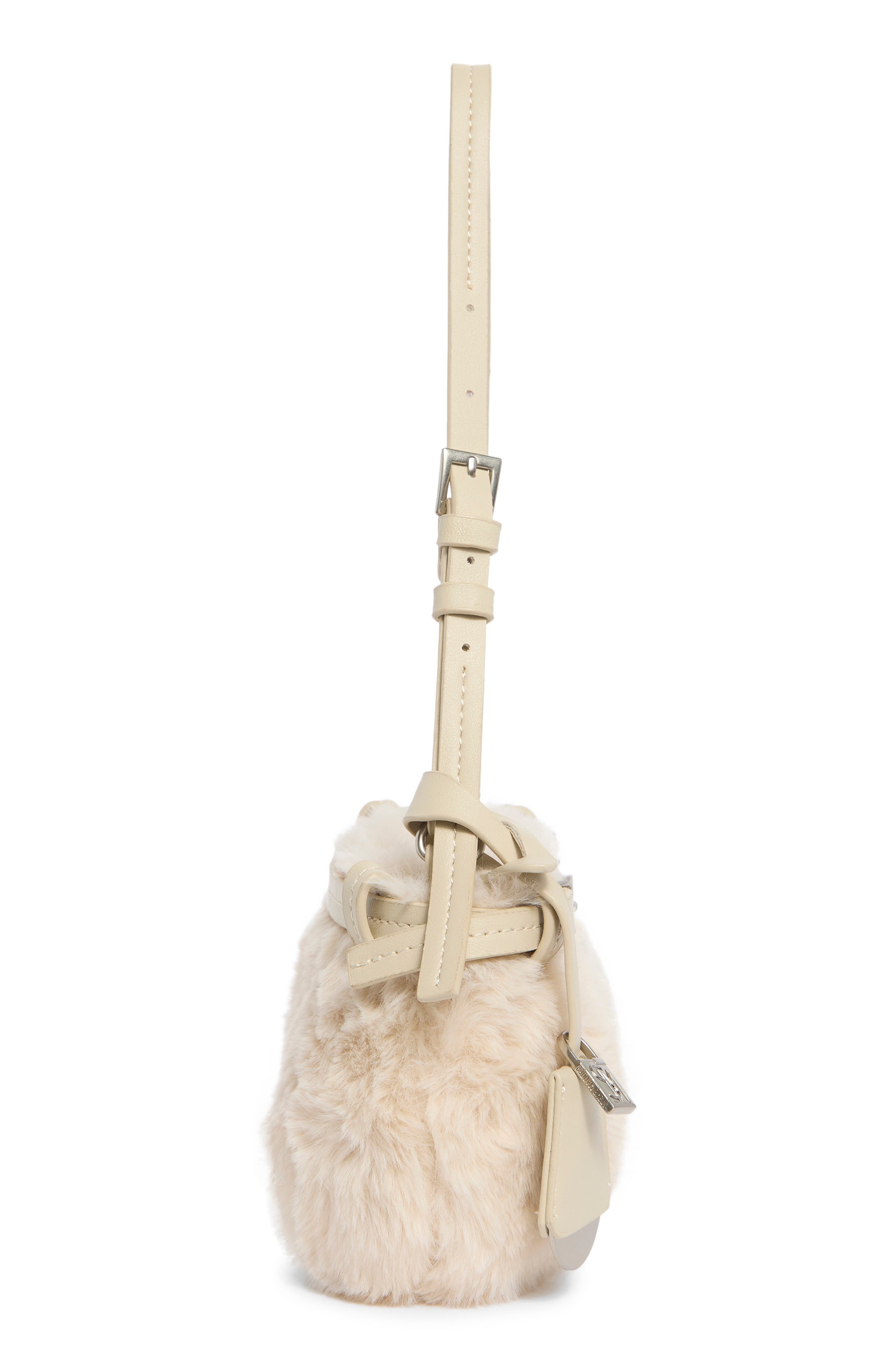 Steve Madden Storm Faux Fur Shoulder Bag, Alternate, color, Oatmilk
