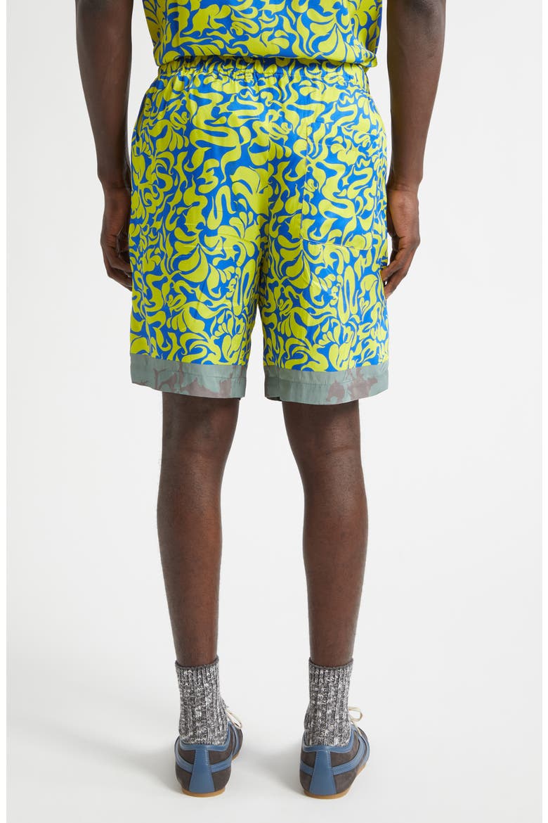 Piperi Mixed Print Drawstring Shorts, Alternate, color, YELLOW