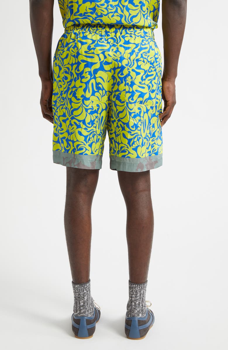 Dries Van Noten Piperi Mixed Print Drawstring Shorts, Alternate, color, Yellow