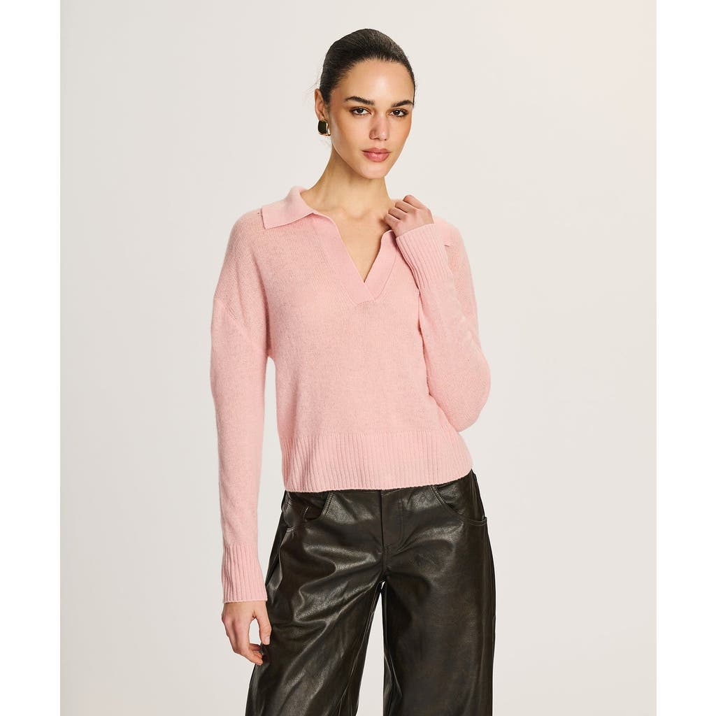 Naadam Featherweight Cashmere Polo Sweater In Pink