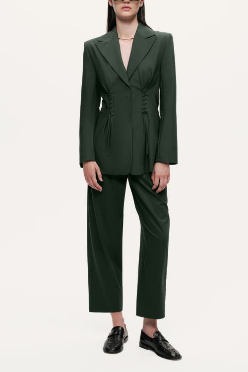 Nocturne Forest Cropped Cigarette Trousers In Green