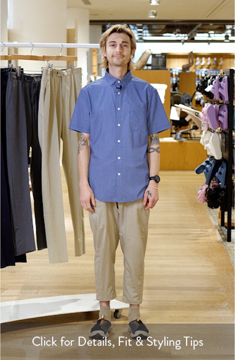 Leeward Trim Fit Neat Short Sleeve Button-Up Shirt, sales video thumbnail