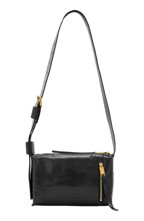 Alba Shine Leather Crossbody Bag