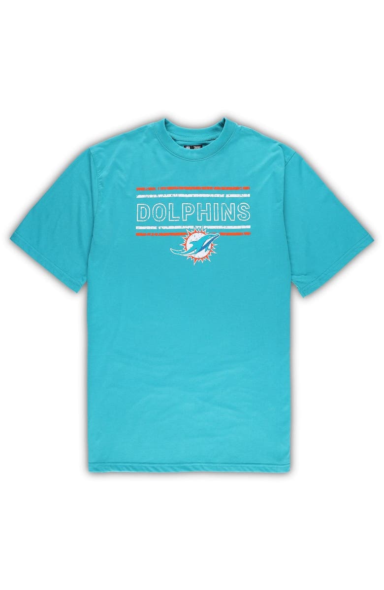 CONCEPTS SPORT Men's Concepts Sport Aqua/Orange Miami Dolphins Big & Tall Flannel Sleep Set, Alternate, color, 