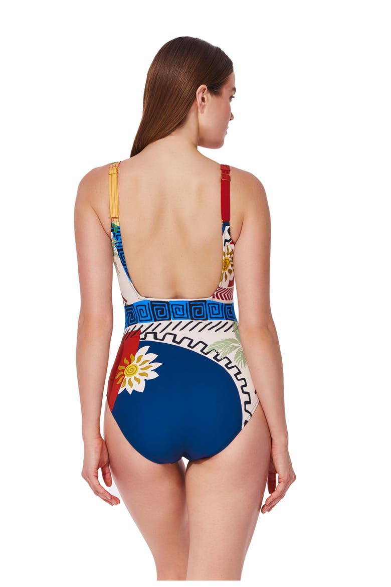 Positano Scoop Neck One Piece, Alternate, color, Multi