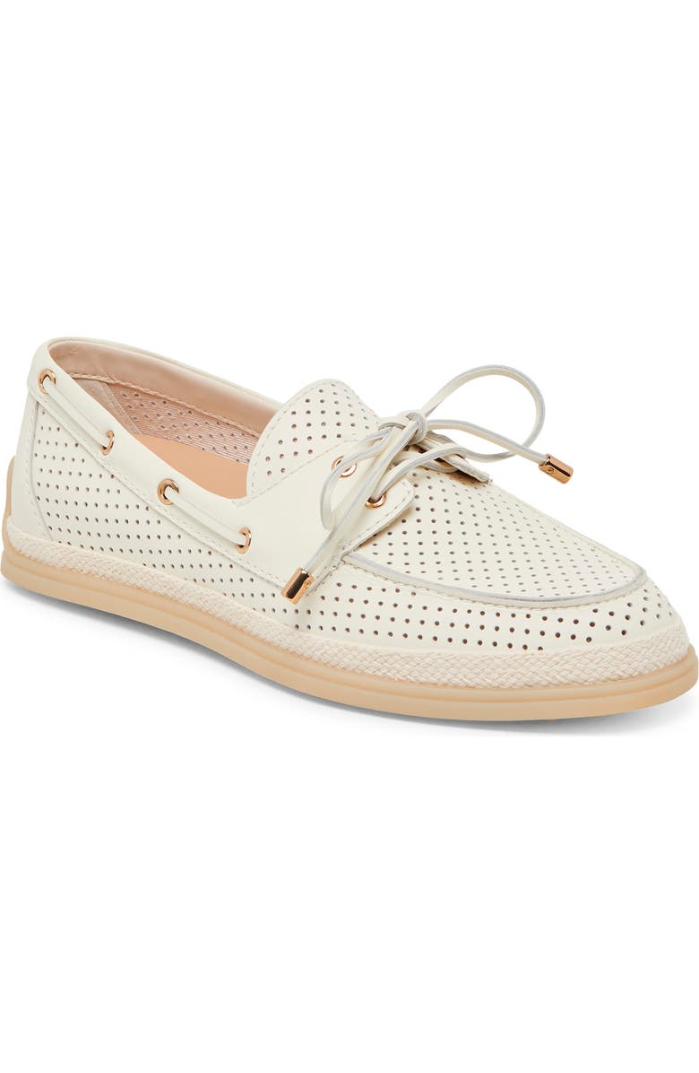 Dolce Vita Doris Boat Shoe, Main, color, Off White Perforated Leather