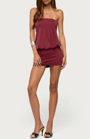 EDIKTED Alannah Strapless Open Back Minidress