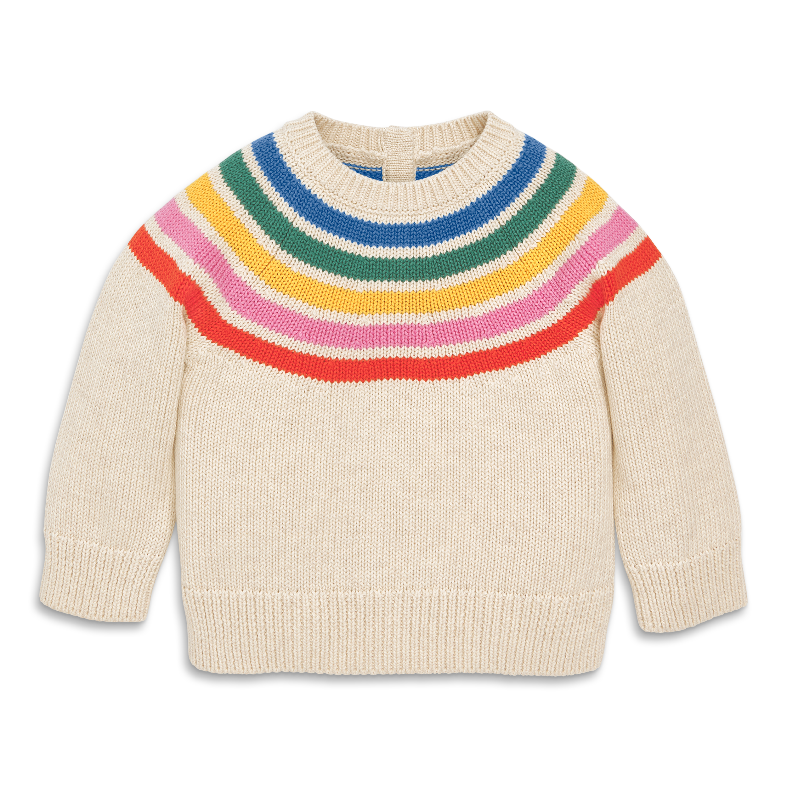 selected Heather Sand Rainbow Stripe