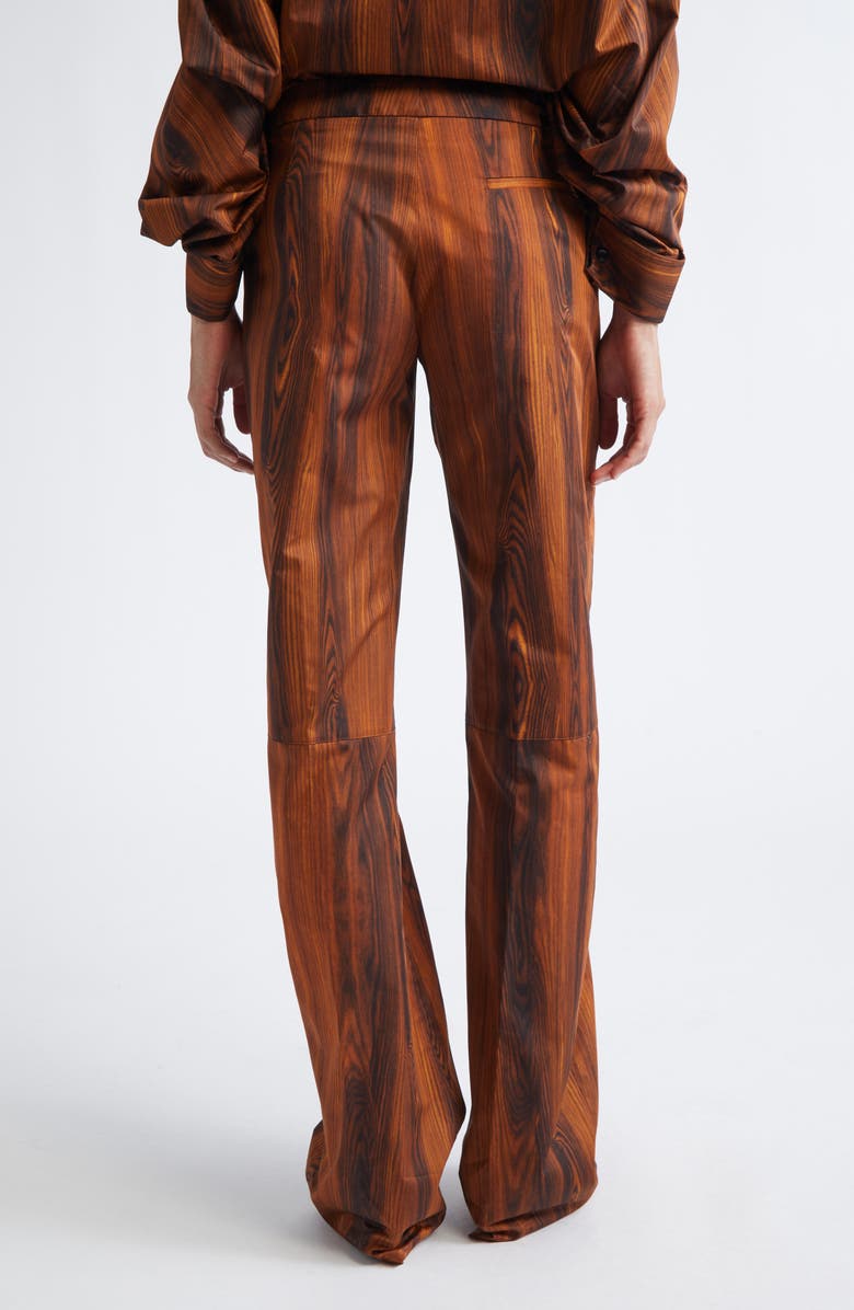 JULIE KEGELS Po Wood Print Straight Leg Pants, Alternate, color, Light Brown