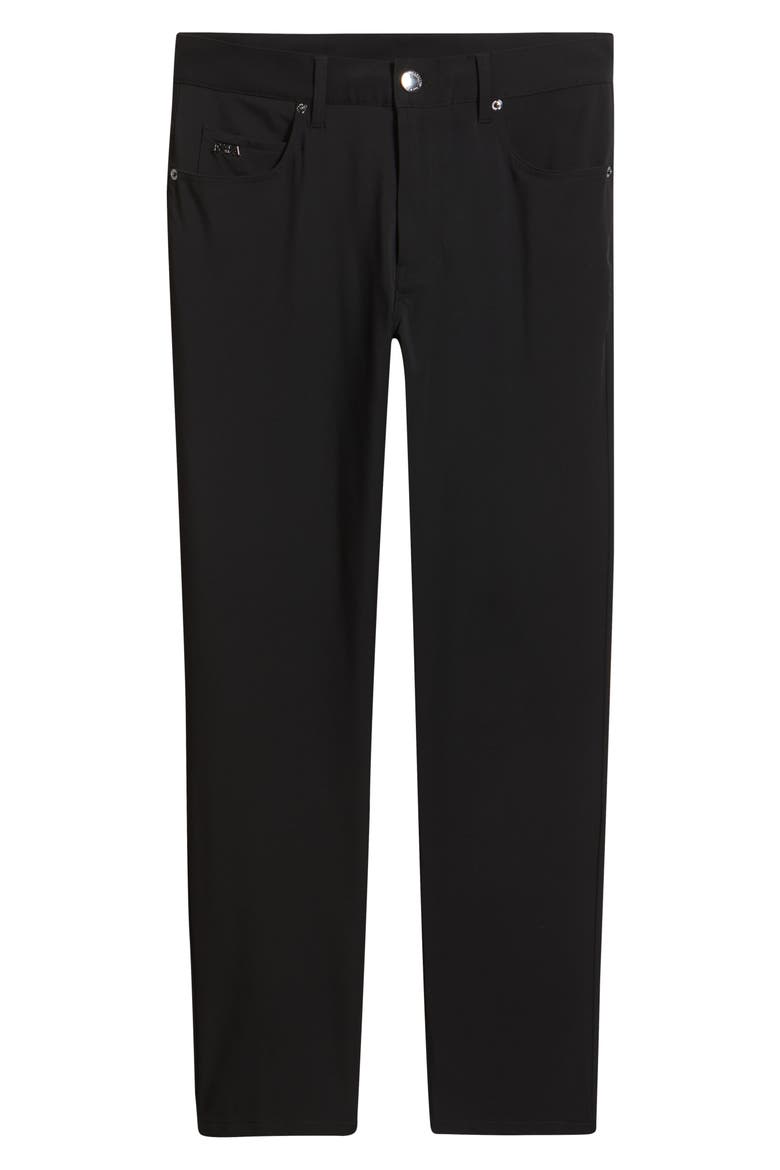 Techno Five-Pocket Straight Leg Stretch Twill Pants, Alternate, color, SOLID BLACK