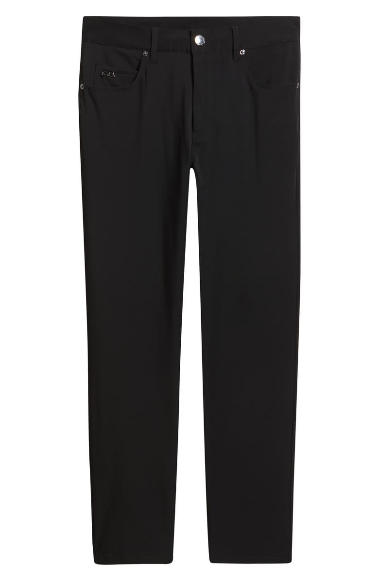 Emporio Armani Techno Five-Pocket Straight Leg Stretch Twill Pants, Alternate, color, Solid Black