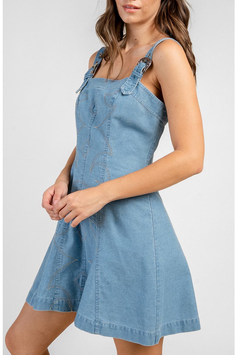 Short Denim Dress, Alternate, color, LIGHT DENIM