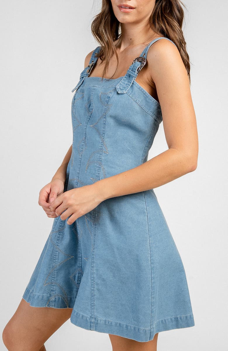 Beivy Short Denim Dress, Alternate, color, Light Denim