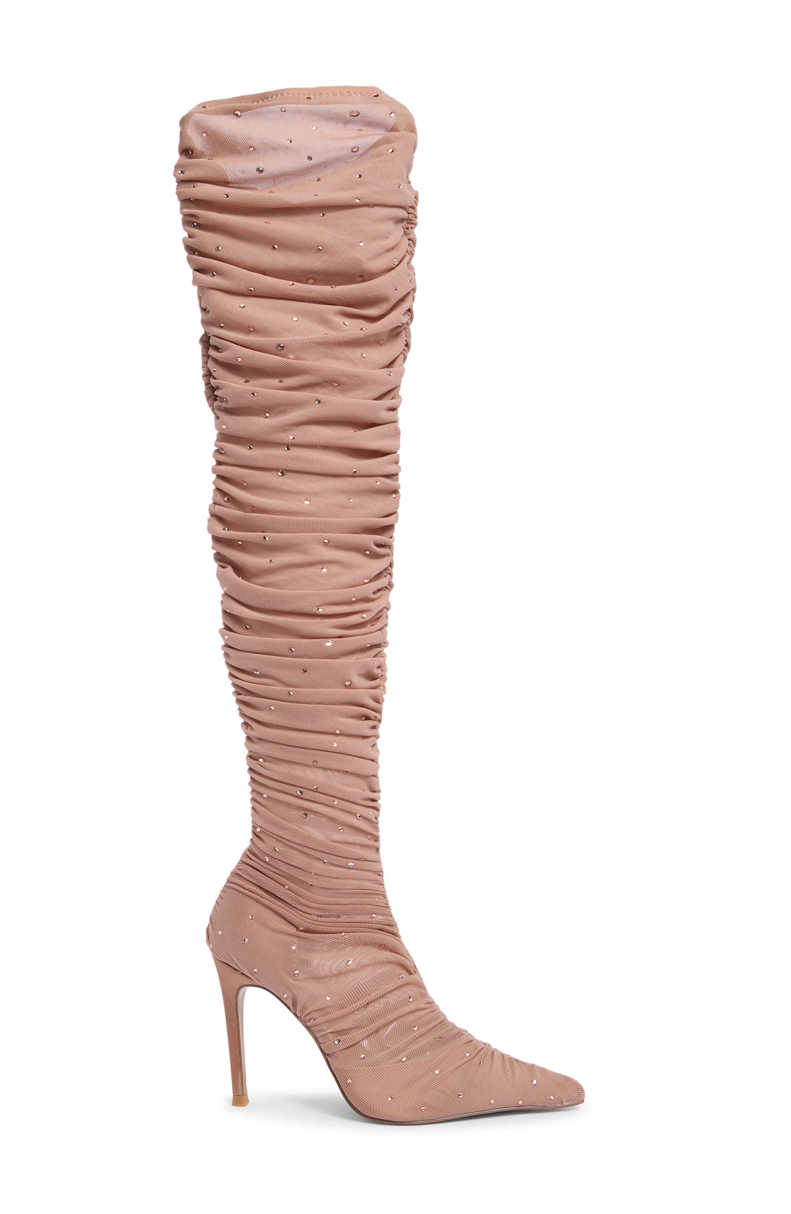 Rashida Sheer Mesh Over the Knee Boot, Alternate, color, BLUSH MESH