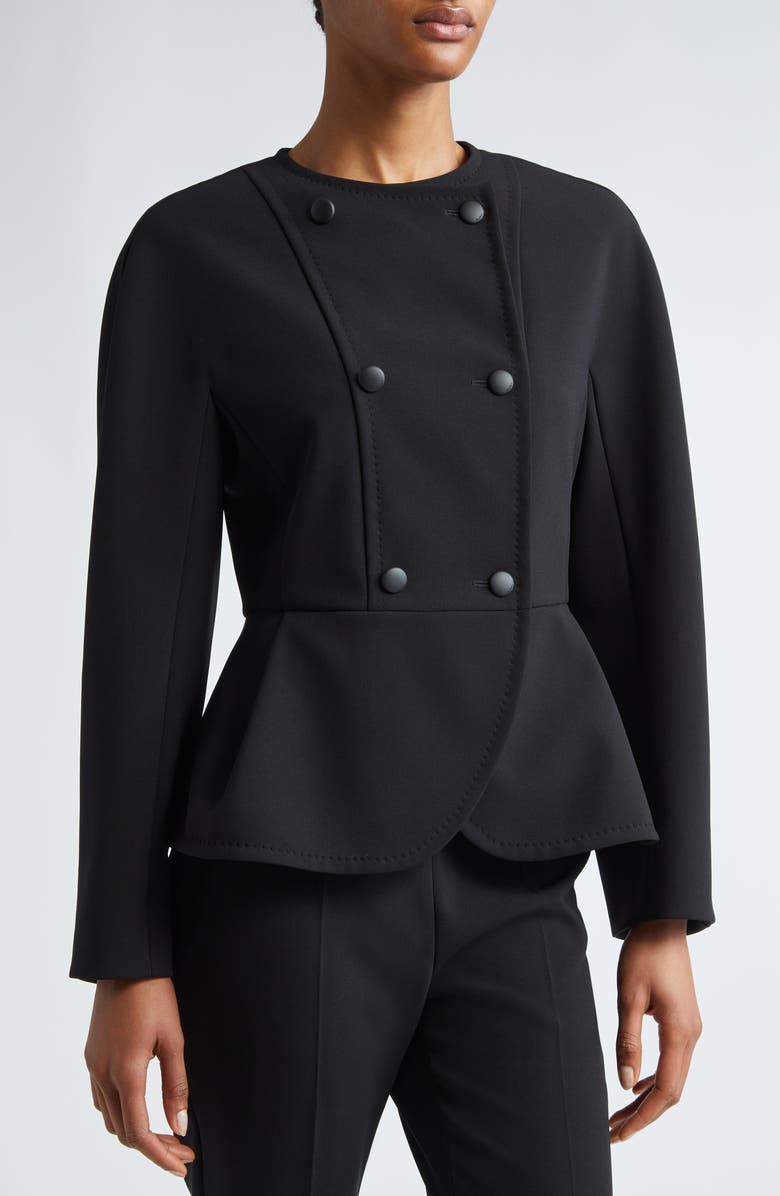 Max Mara Fronda Double Breasted Peplum Jacket, Alternate, color, 