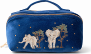Elizabeth Scarlett Baby Elephant Conservation Velvet Open Flat Makeup Bag