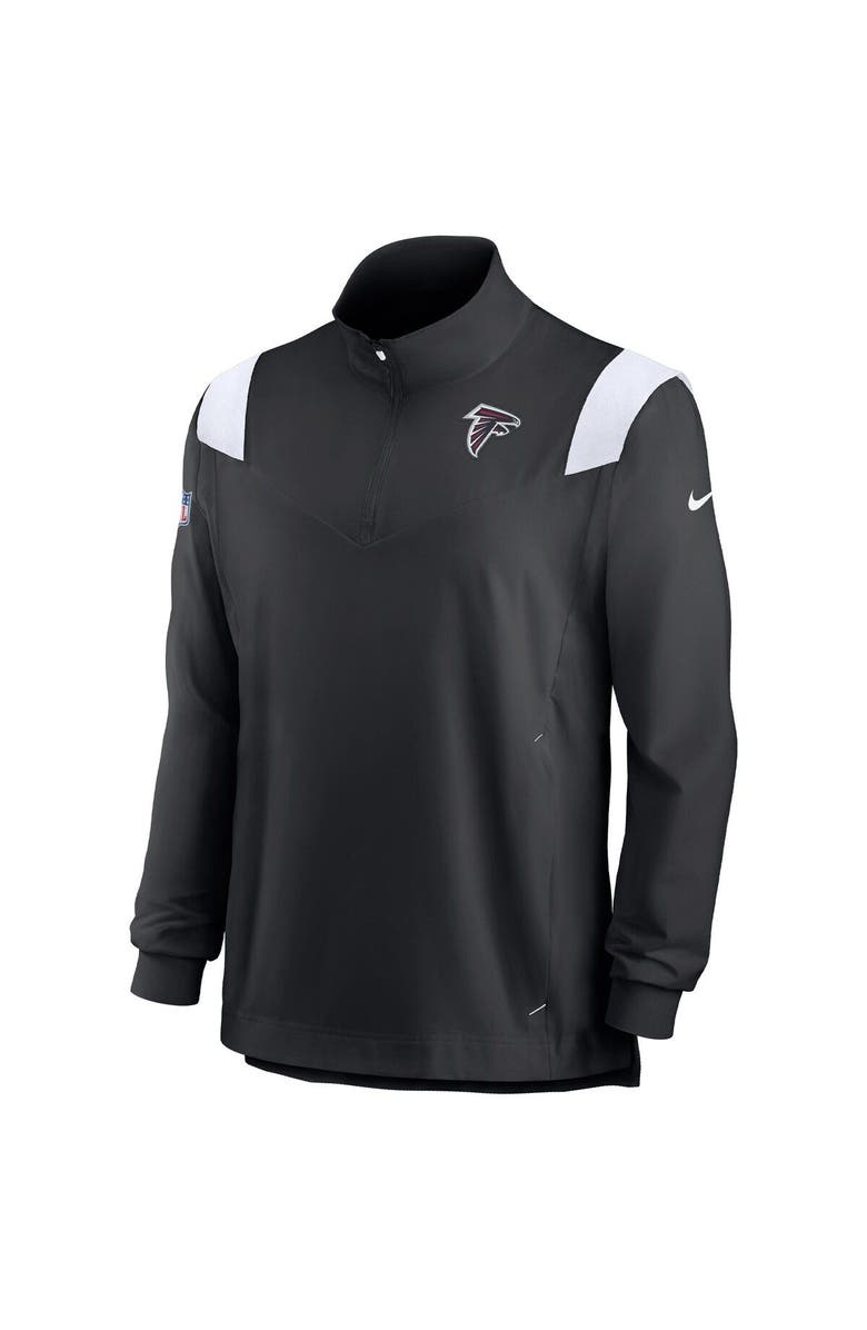 Nike Men's Nike Black/White Atlanta Falcons Sideline Coach Chevron Lockup Quarter-Zip Long Sleeve Top, Alternate, color, Black