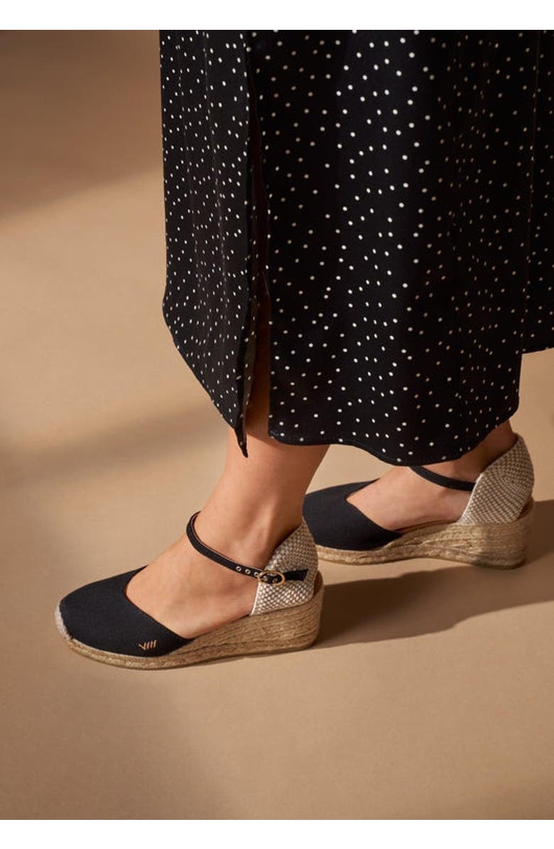 VISCATA Reus Canvas Espadrille Wedges, Alternate, color, Black