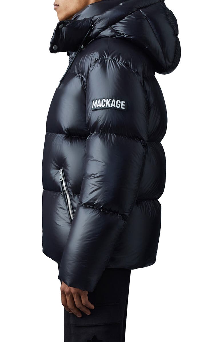Mackage Kent Water Repellent Down Puffer Jacket, Alternate, color, Black