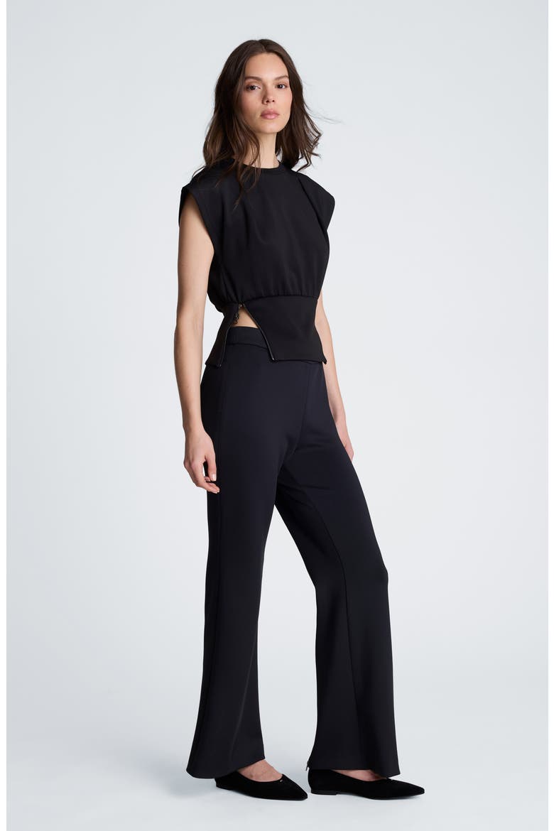 High Waist Flare Pants, Alternate, color, BLACK