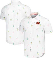 Tommy Bahama Men's Tommy Bahama White Cincinnati Bengals Nova Wave Flocktail Button-Up Shirt