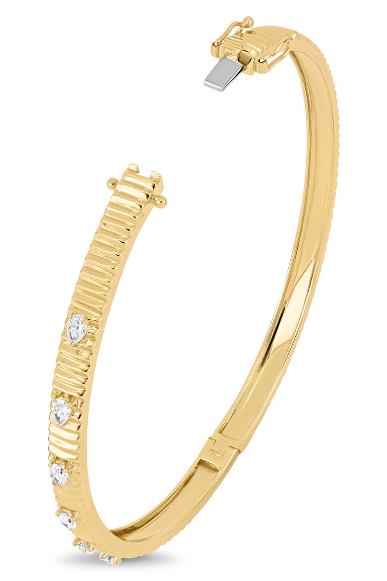18K Gold Cleo Diamond Bangle Bracelet (Online Trunk Show), Alternate, color, 18KY