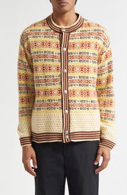 Bode Marzipan Fair Isle Wool Cardigan