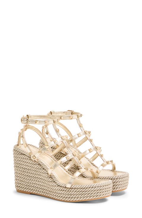 Rockstud Espadrille Wedge Sandal (Women)