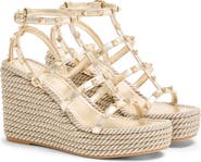 Valentino Rockstud Espadrille Wedge Sandal