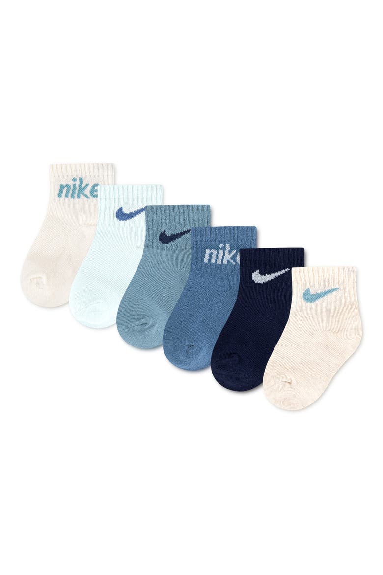 Everyone From Day One 6-Pack Socks, Main, color, G25GLACIER