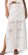 Steve Madden Monique Lace & Embroidery Detail Cotton Maxi Skirt