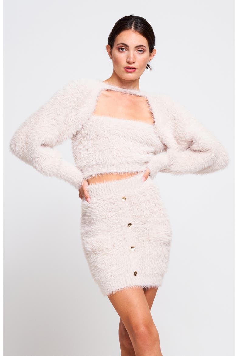 Lane Fuzzy Cropped Sweater, Alternate, color, CREAM