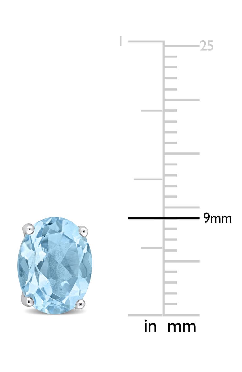 DELMAR Sterling Silver Lab-Created Sky Blue Topaz Oval Stud Earrings, Alternate, color, Blue