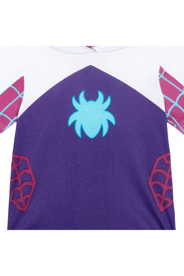 Spidey and His Amazing Friends Ghost-Spider Hooded T-Shirt, Alternate, color, Ghost Spider Purple