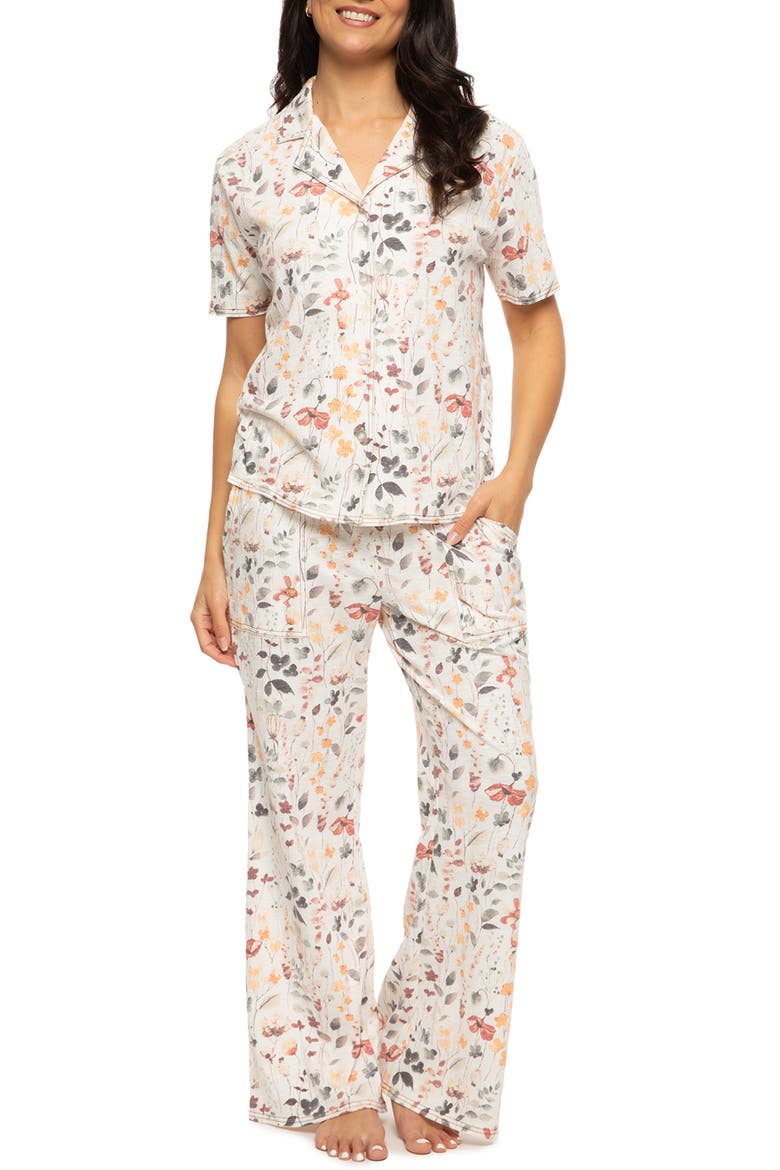 Josephine Floral Jersey Pajamas, Main, color, PAINTERLY FLORAL