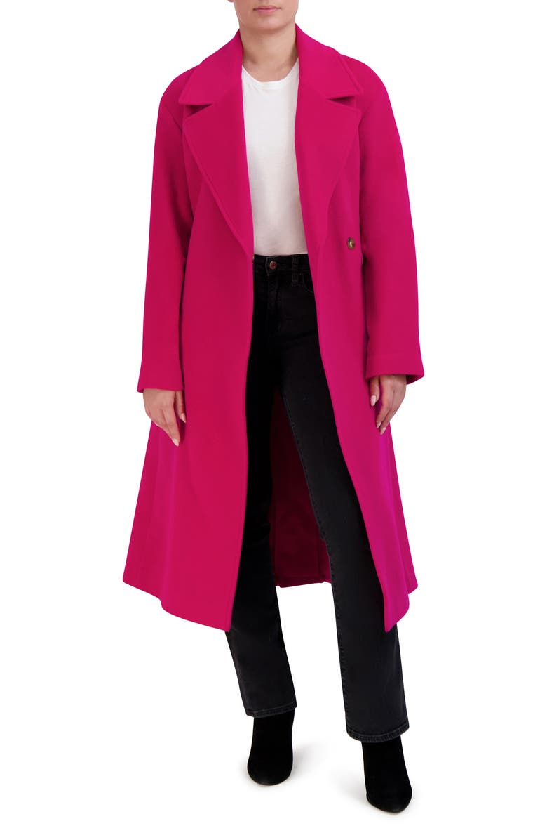 Cole Haan Slick Wool Blend Coat, Main, color, Fuschia