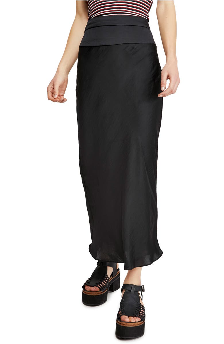 Free People Normani Bias Cut Satin Skirt, Main, color, 